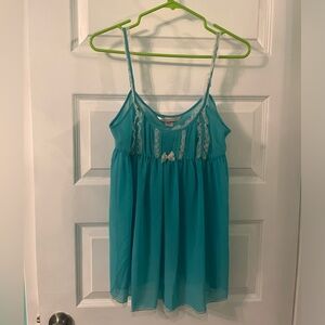 NWOT Victoria’s Secret blue lingerie babydoll tank top size medium